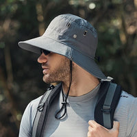 SOLGUARD - Breathable wide brim sun hat with UV protection designed for outdoor comfort, travel, and all-day sun safety