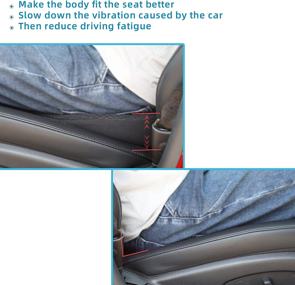 DRIVERLIFT - Memory Foam Car Seat Cushion for Improved Road Visibility