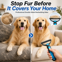 COATGUARD - Dual-Sided Pet Comb for Easy Deshedding and Detangling