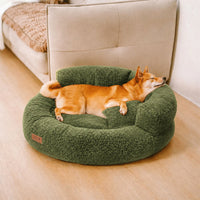 Luxe Diamond Velvet Removable Orthopedic Donut Dog Bed With Pillow - DreamNest