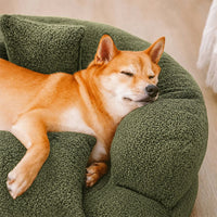 Luxe Diamond Velvet Removable Orthopedic Donut Dog Bed With Pillow - DreamNest