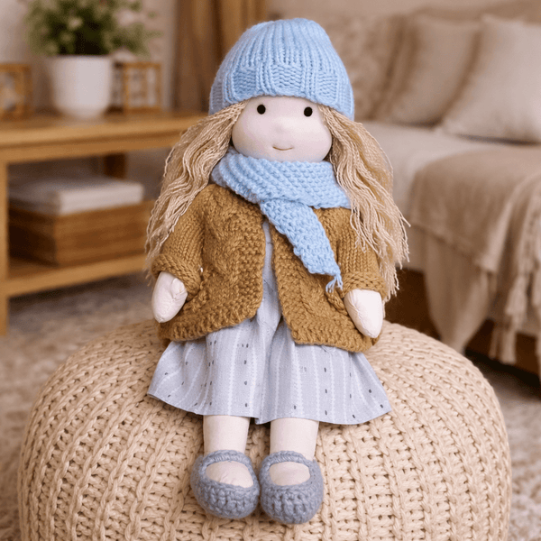 ELORA – Handmade Waldorf Doll Made of Cotton for Creative Play