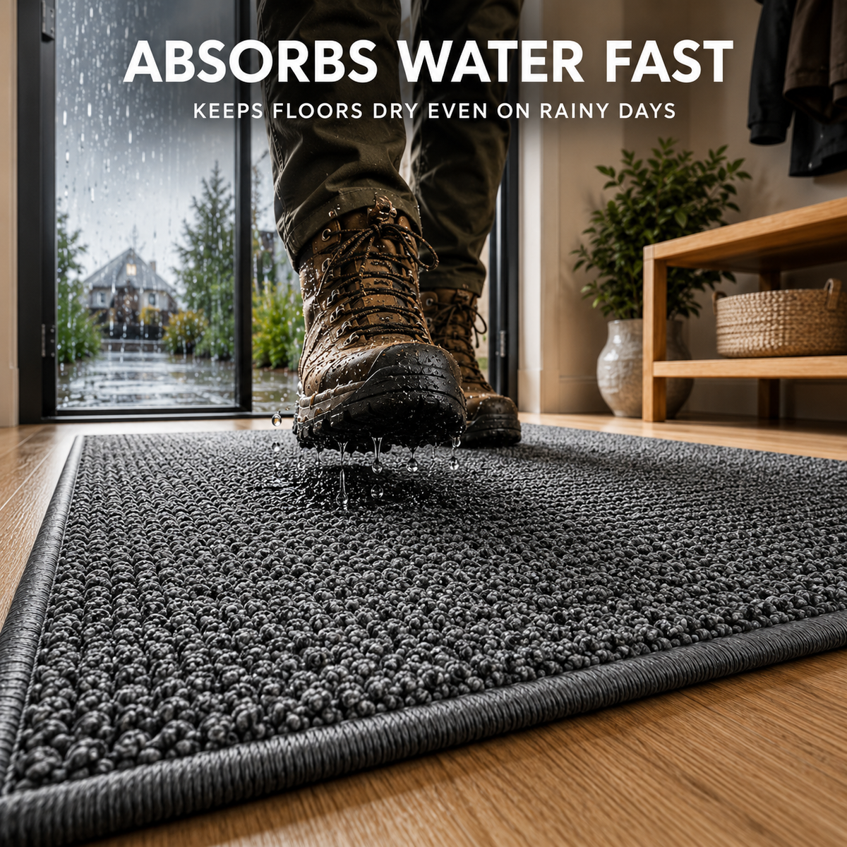 DRYZONE - Geometric Absorbent Doormat for Cleaner Entrances