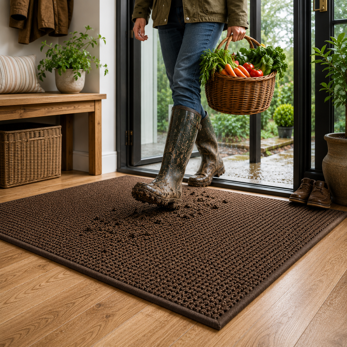 DRYZONE - Geometric Absorbent Doormat for Cleaner Entrances