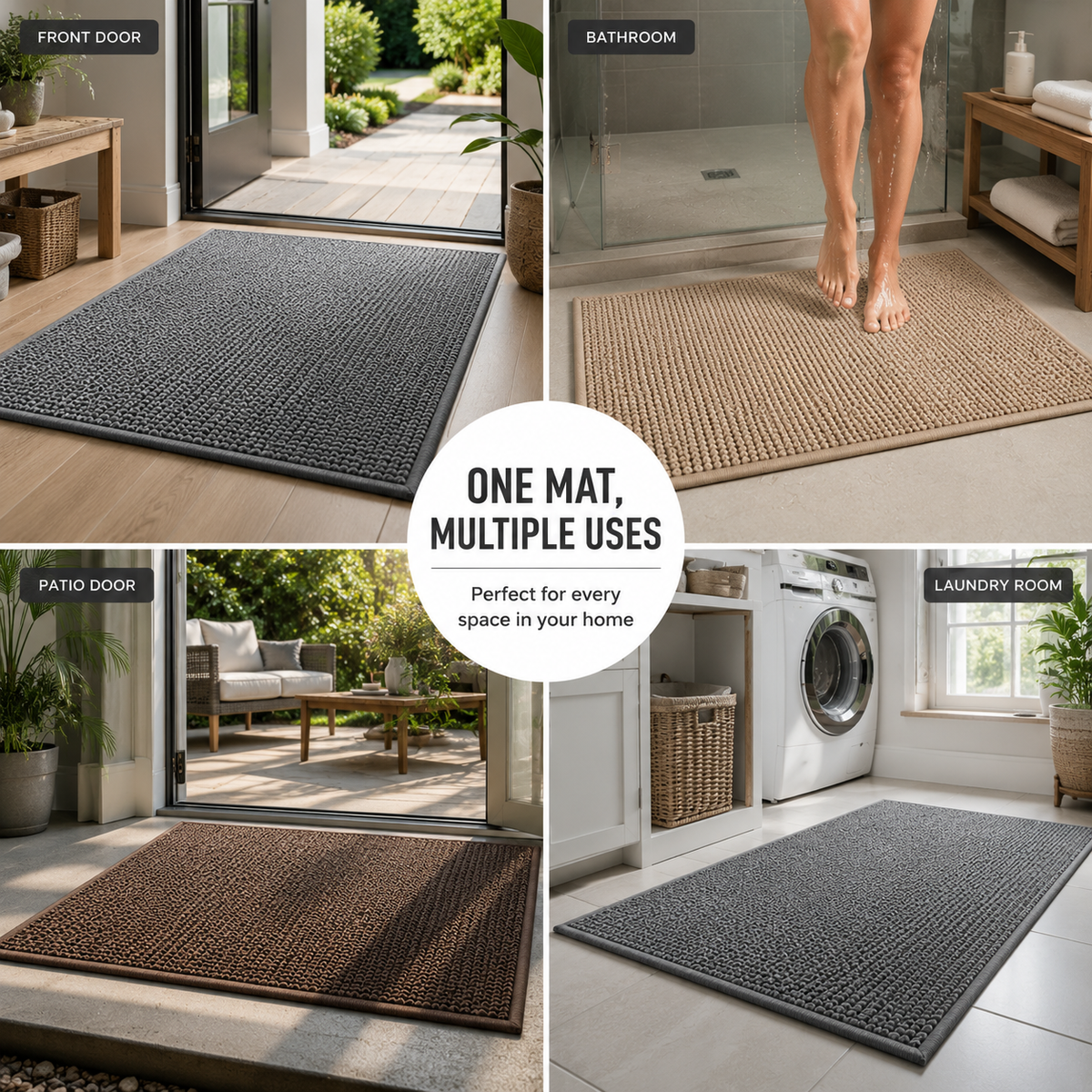 DRYZONE - Geometric Absorbent Doormat for Cleaner Entrances