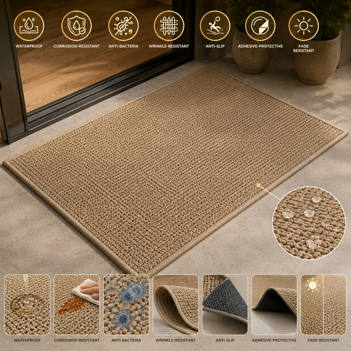 DRYZONE - Geometric Absorbent Doormat for Cleaner Entrances