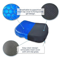 POSTUREPRO - Orthopedic Gel Seat Cushion for Tailbone & Lumbar Support