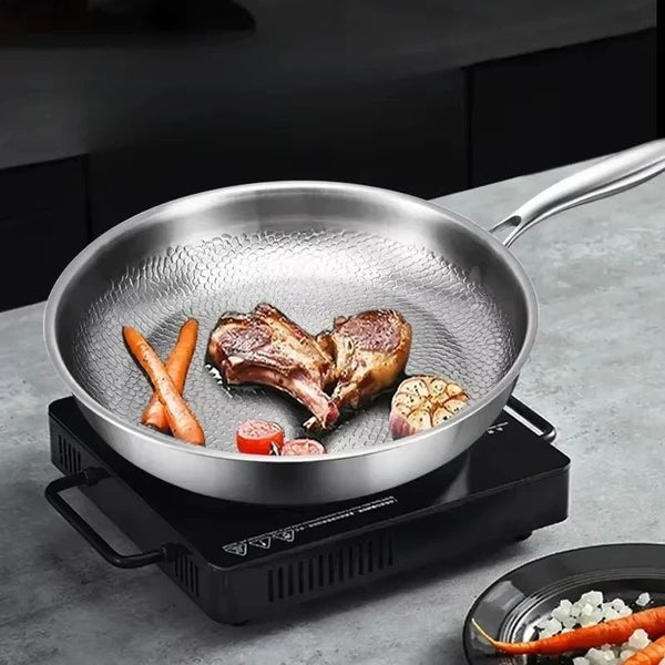 HAMMERPAN - Titanium hammered non-stick frying pan designed for durable, chemical-free cooking and superior heat performance