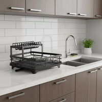 DRYVORA - Folding Stainless Steel Dish Rack for Clear Counters