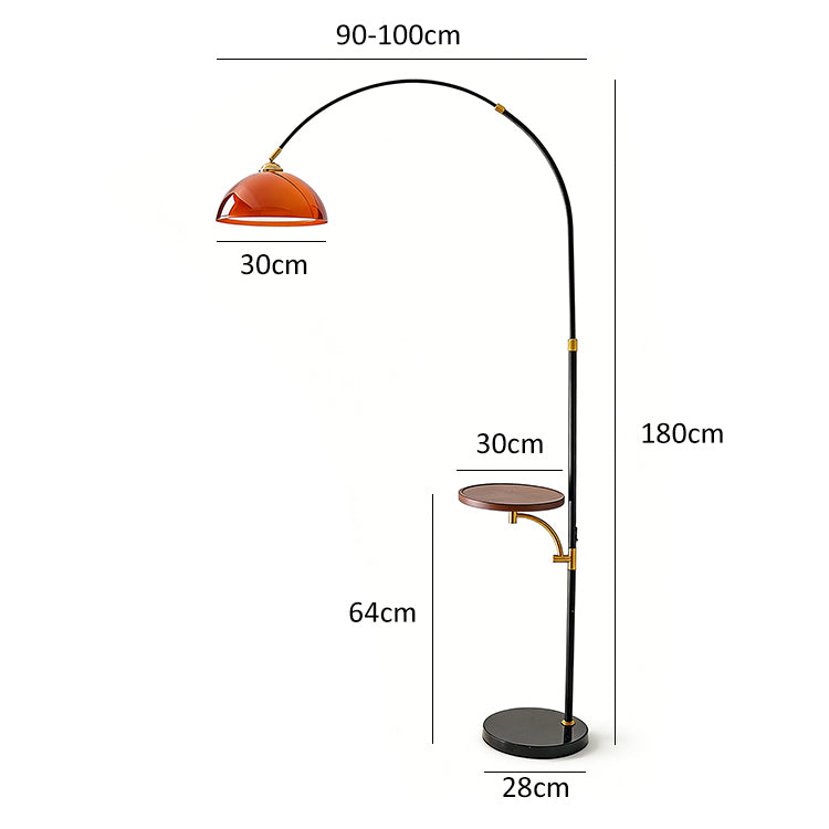 LUMEVRA – Modern Arc Floor Lamp with Side Table