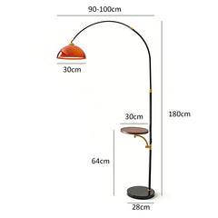 LUMEVRA – Modern Arc Floor Lamp with Side Table