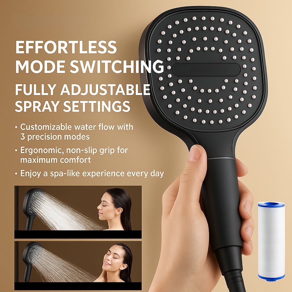 VELYORA - Filtered High-Pressure Shower Head for Stronger Flow