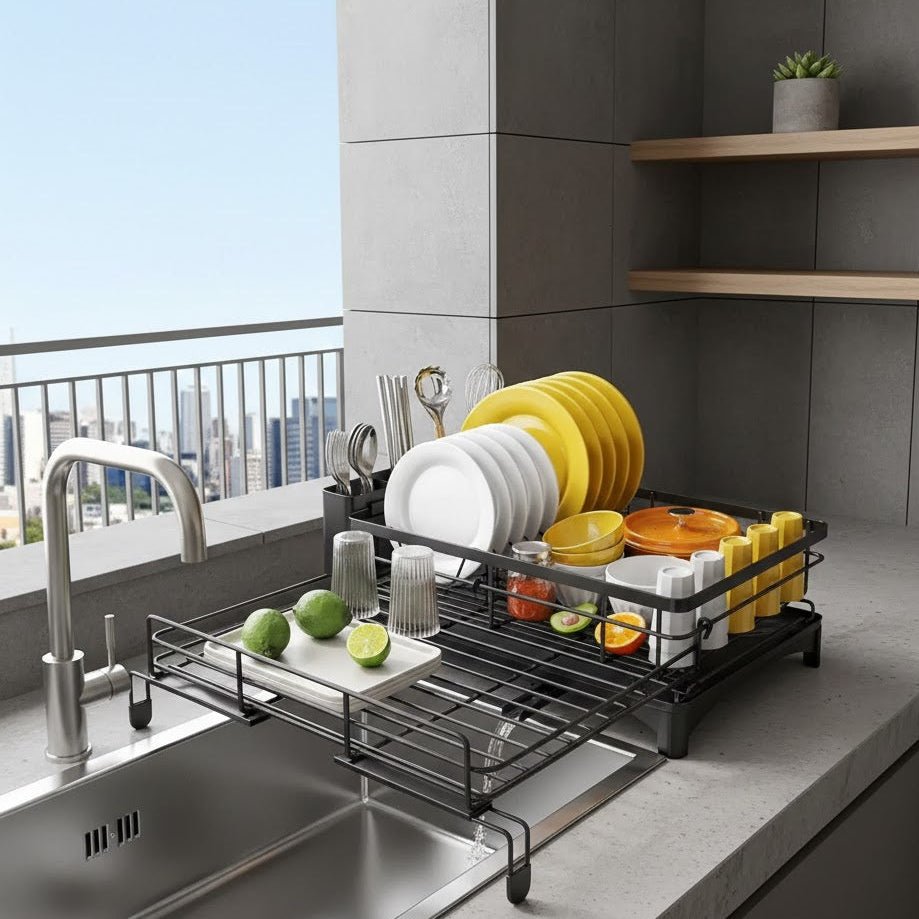 KITCHENDRY - Dish Drying Rack for Dry, Organized Countertops