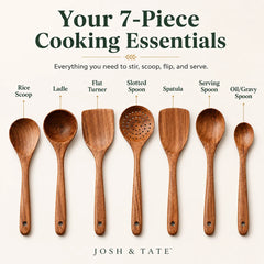 TAVEROA - Teak Utensil Set for Scratch-Free Everyday Cooking