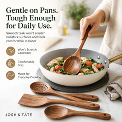 TAVEROA - Teak Utensil Set for Scratch-Free Everyday Cooking
