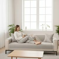 NATURWEFT – Non-slip cotton-linen sofa cover for all seasons