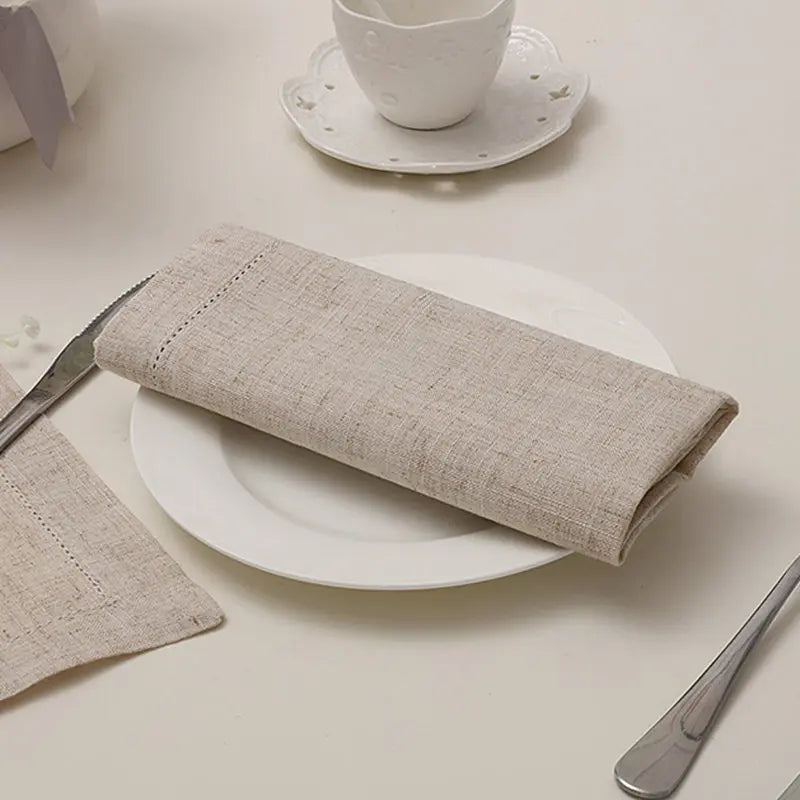HEMLIVA - Hemstitched Cotton Napkin Set for Refined Place Settings
