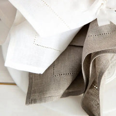 HEMLIVA - Set of Six Hemstitch Napkins for Refined Table Settings