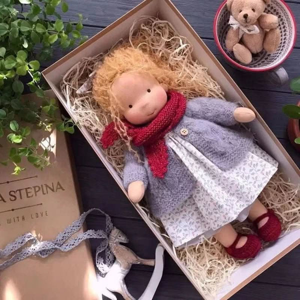 WALDOLLY - Handmade Waldorf cotton doll designed for soft, natural, and imaginative play with timeless minimalist charm