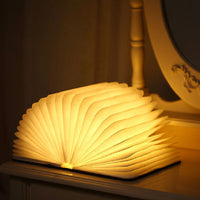 ARBELUME - Foldable Wooden Book Lamp for Cord-Free Reading