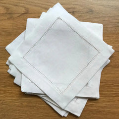 HEMLIVA - Set of Six Hemstitch Napkins for Refined Table Settings
