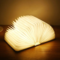 ARBELUME - Foldable Wooden Book Lamp for Cord-Free Reading