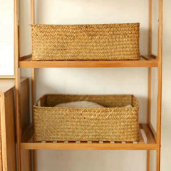 RYVESSA - Woven Seagrass Basket for Stylish Tabletop Storage