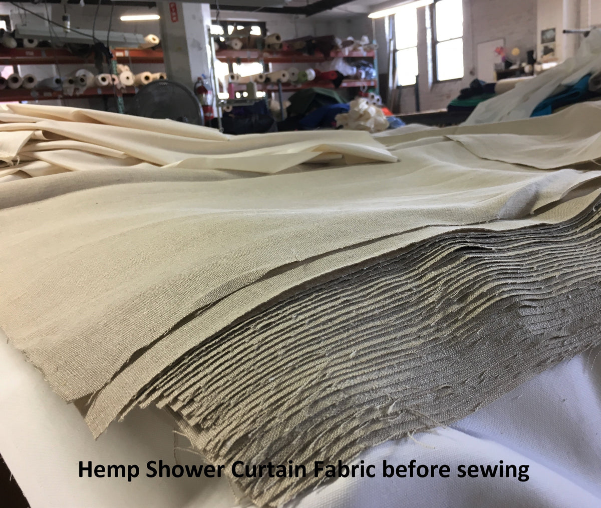 HEMVARA - Organic Hemp Shower Curtain for Liner-Free Bathing