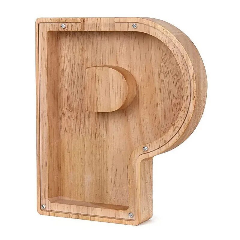 LETTRIVA - Wooden Letter Coin Bank for Visible Saving Progress