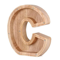 LETTRIVA - Wooden Letter Coin Bank for Visible Saving Progress