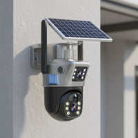 DUALGUARD CAM – Wireless 4K Security Camera with Solar Panel & 360° Panoramic View