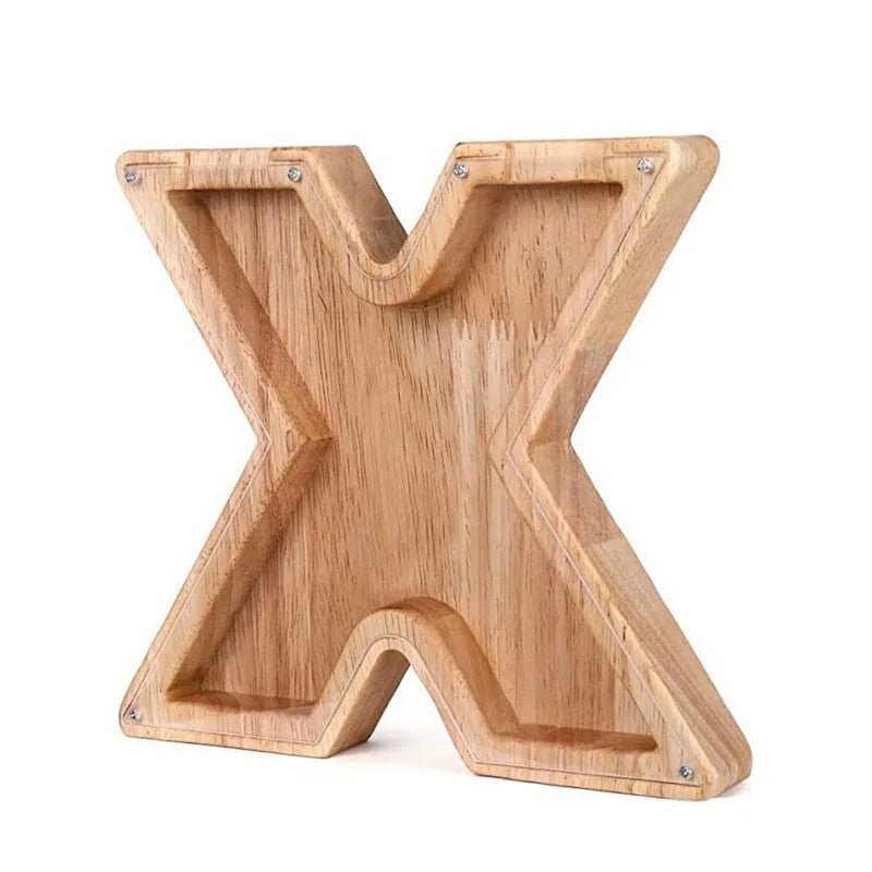 LETTRIVA - Wooden Letter Coin Bank for Visible Saving Progress