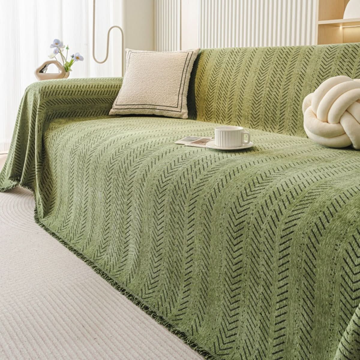 VELUNZA - Chenille Sofa Cover for Soft Scratch Protection