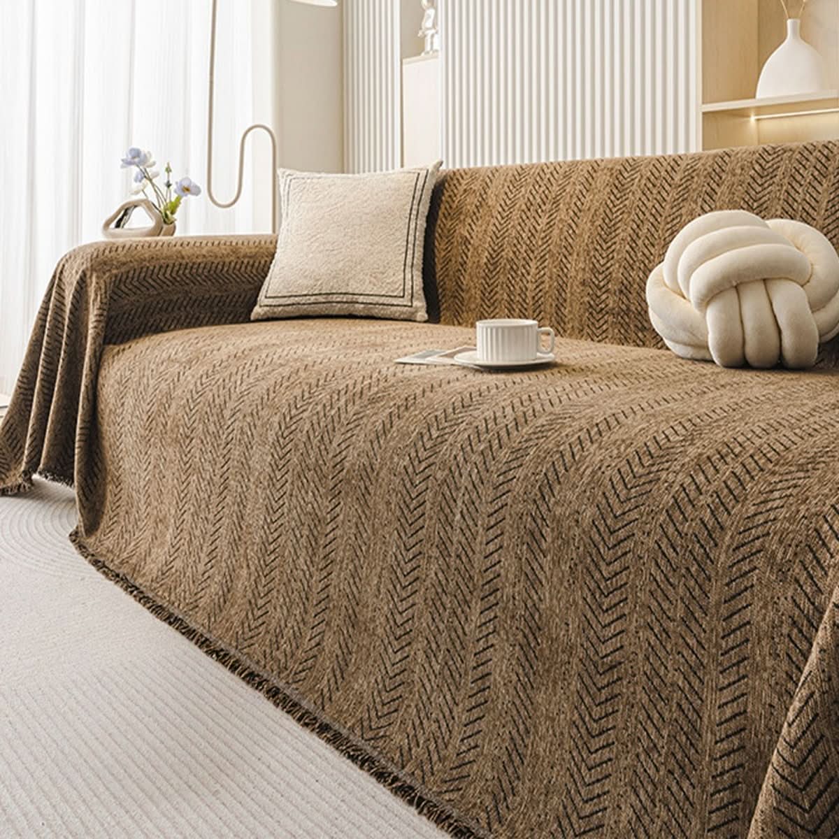 VELUNZA - Chenille Sofa Cover for Soft Scratch Protection