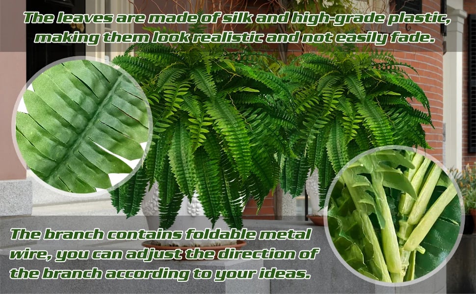 VERDAFERN - UV-Resistant Artificial Boston Fern for Lasting Greenery