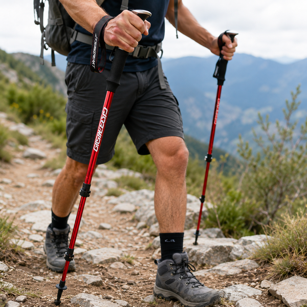 Trekking Poles Foldable Hiking Adjustable Trail Walking Sticks