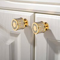 GLINTARA - Crystal Brass Furniture Knob for a Striking Accent