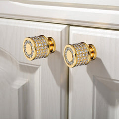 GLINTARA - Crystal Brass Furniture Knob for a Striking Accent
