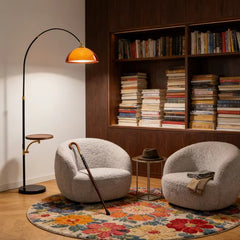 LUMEVRA – Modern Arc Floor Lamp with Side Table