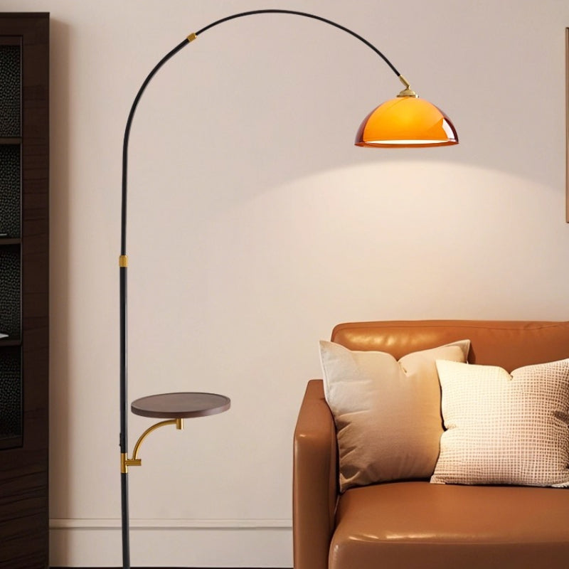 LUMEVRA – Modern Arc Floor Lamp with Side Table