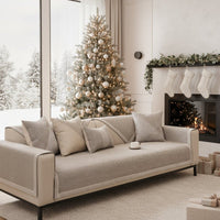 NATURWEFT - Non-slip cotton linen sofa throw blanket designed for all-season comfort, furniture protection, and stylish living room enhancement