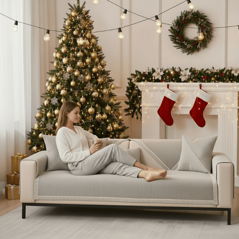 NATURWEFT - Non-Slip Sofa Throw for Artful Furniture Protection