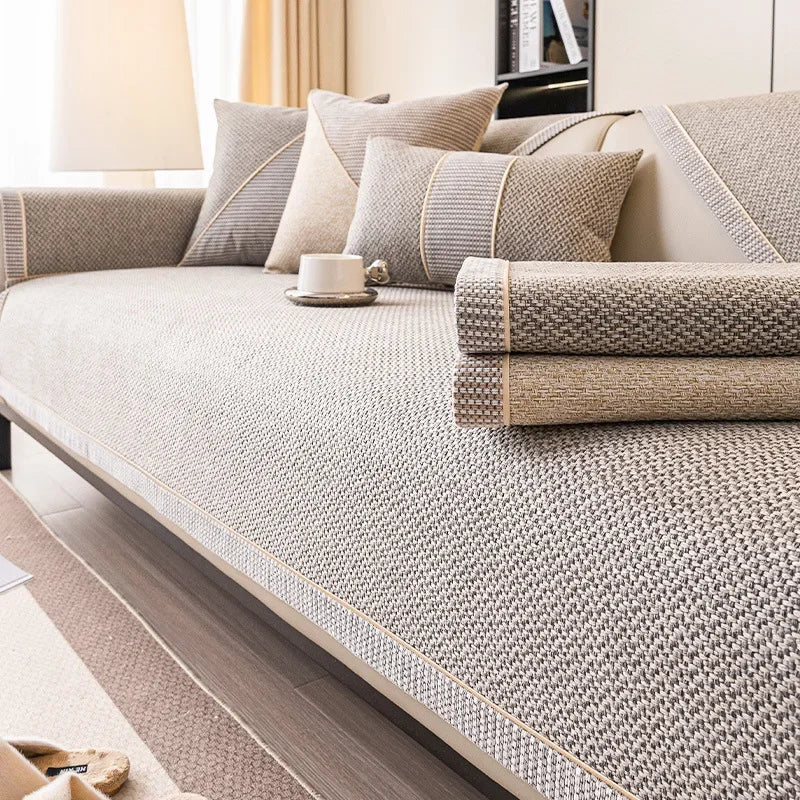 NATURWEFT - Non-Slip Sofa Throw for Artful Furniture Protection