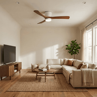 Nordic Wooden Ceiling Fan Light