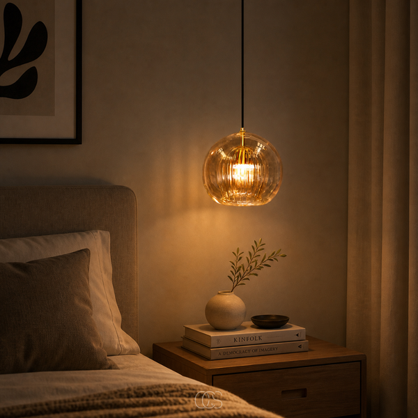 OCS - Maye Glazen Bol Hanglamp - Scandinavisch Design - Amber of Transparant Glas