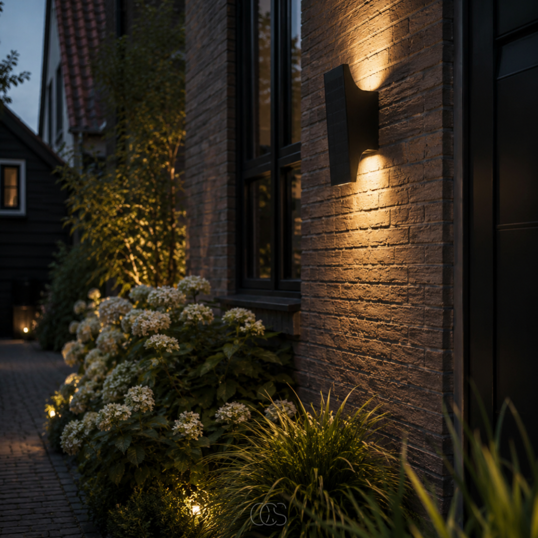 VELQORA - Solar Outdoor Wall Light for Automatic Architectural Glow