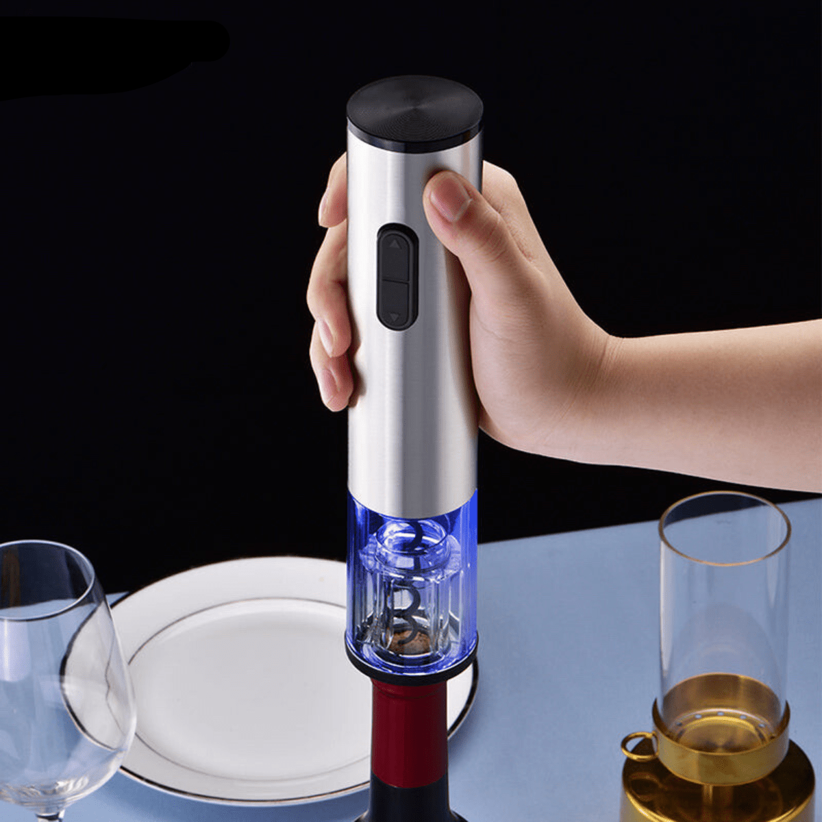 VINOLUX - 4-in-1 Electric Wine Opener for Effortless Serving
