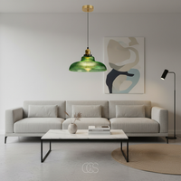 OCS - Vintage hanglamp van glas en metaal