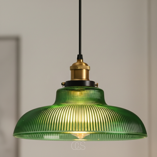 OCS - Vintage hanglamp van glas en metaal