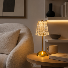 LUMEVRA - Wireless Crystal-Look Table Lamp for Ambient Lighting